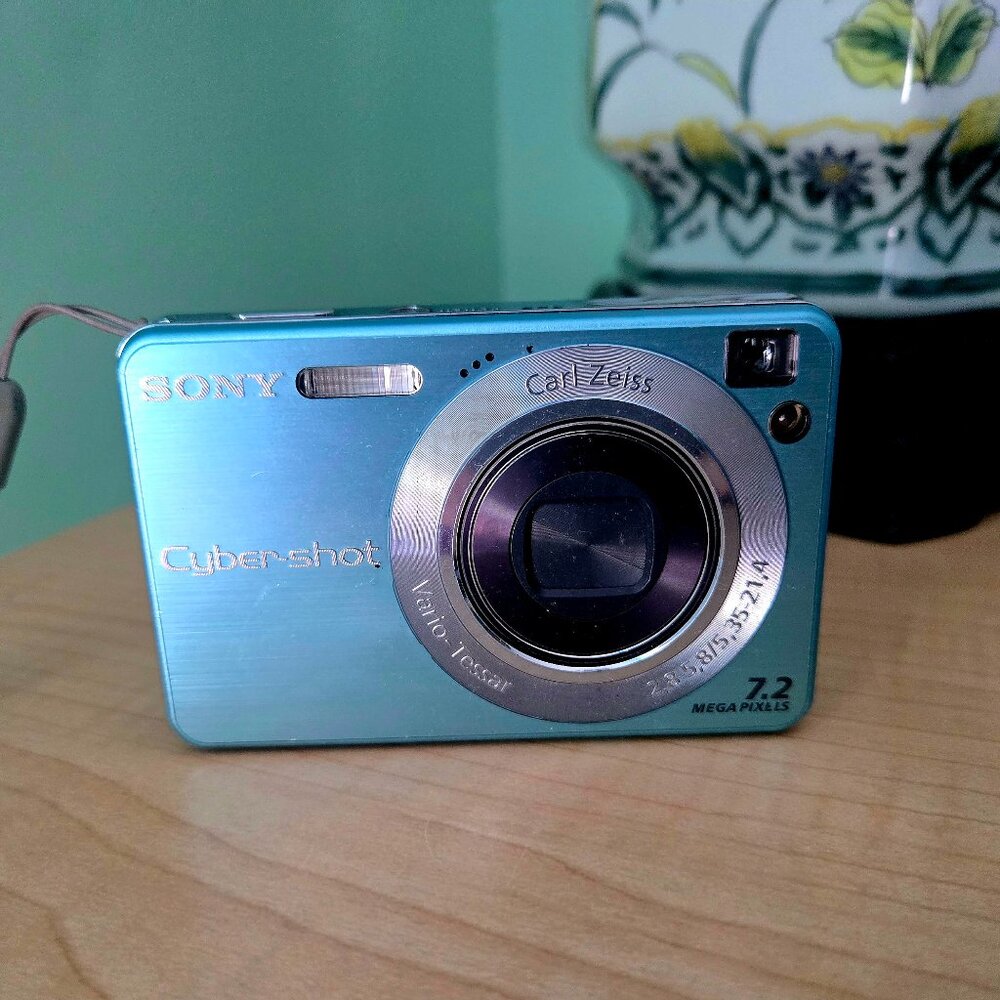 Blue Sony Cybershot Digital Camera